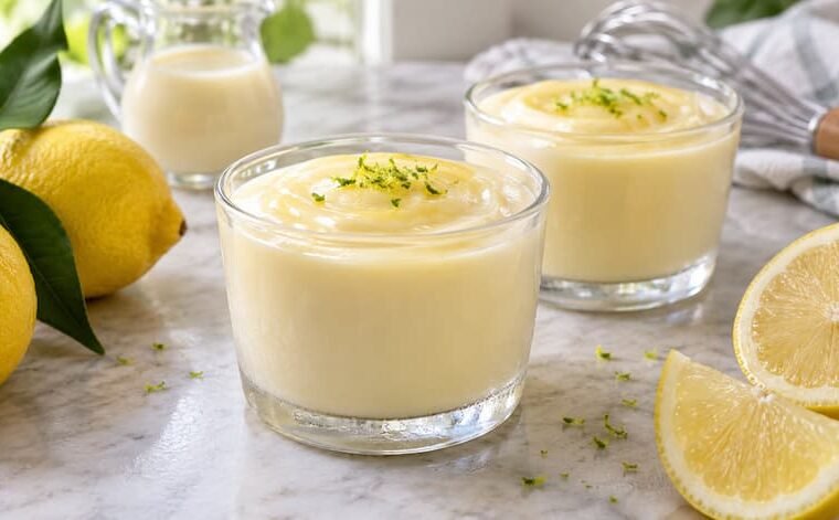 Crema de limón con dos ingredientes y sin horno