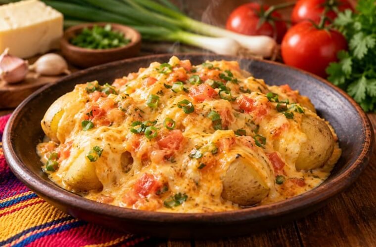 Papas chorreadas con queso: cremosidad y sabor colombiano