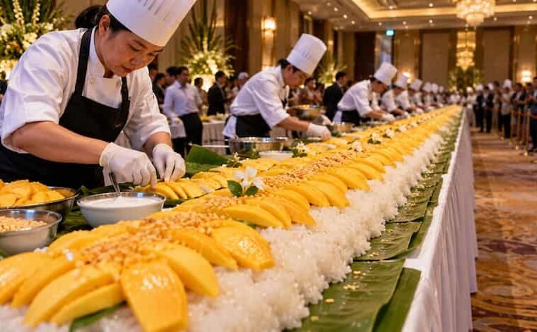 Bangkok lleva el mango sticky rice a una tentativa de récord mundial
